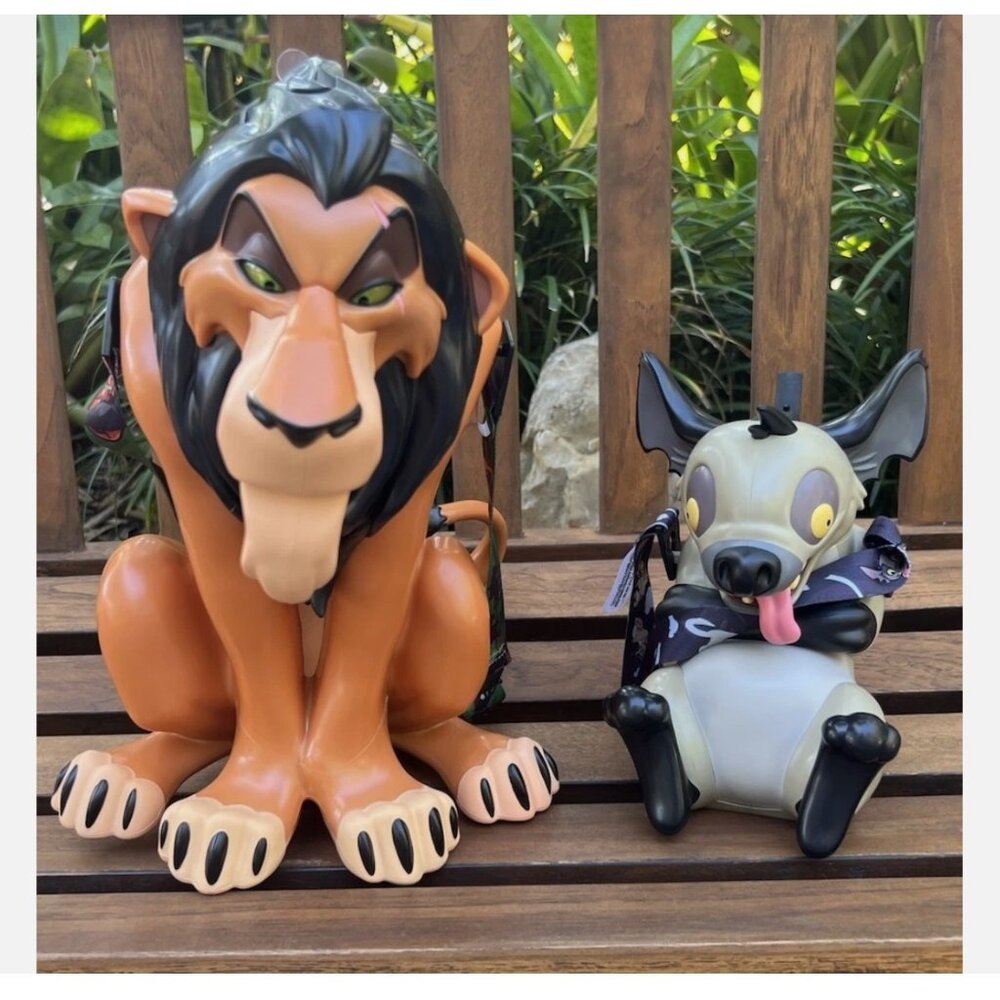 Disney Parks Animal Kingdom Lion King Scar Popcorn Bucket & Ed Hyena Sipper NEW